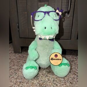 FAO Schwarz Wear & Share Sparklers Green T Rex W/Purple Bunny Glasses 12" NWT